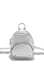 Load image into Gallery viewer, Silver Croc Embossed Mini Backpack
