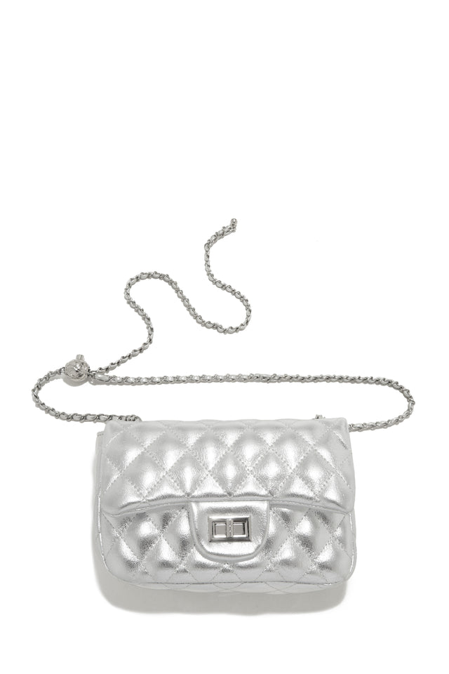 Load image into Gallery viewer, Silver Quilted Bag
