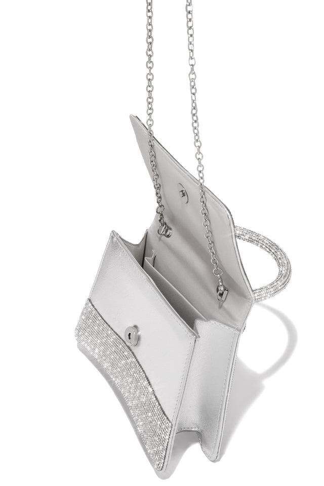Load image into Gallery viewer, Silver Bag With Flap Over Magnetic Closure 
