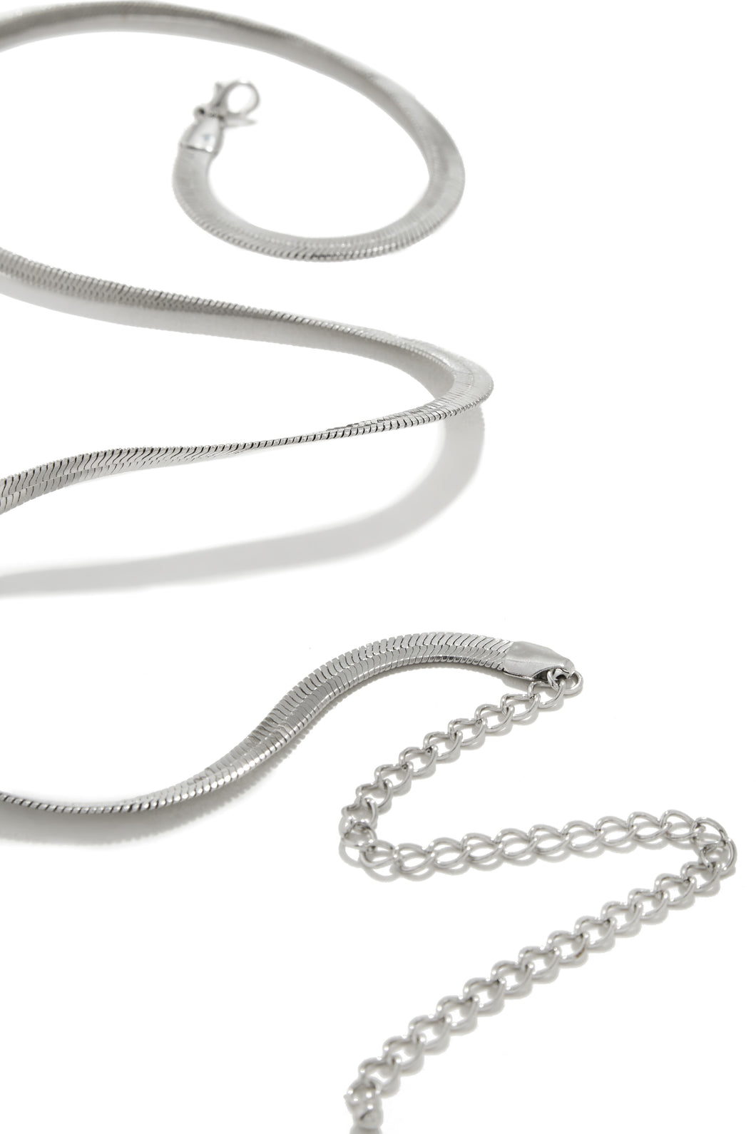 Silver-Tone Snake Belly Chain