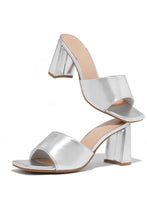 Load image into Gallery viewer, Silver Block Heels 
