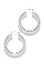 Load image into Gallery viewer, Silver Chunky Hoop Earrings
