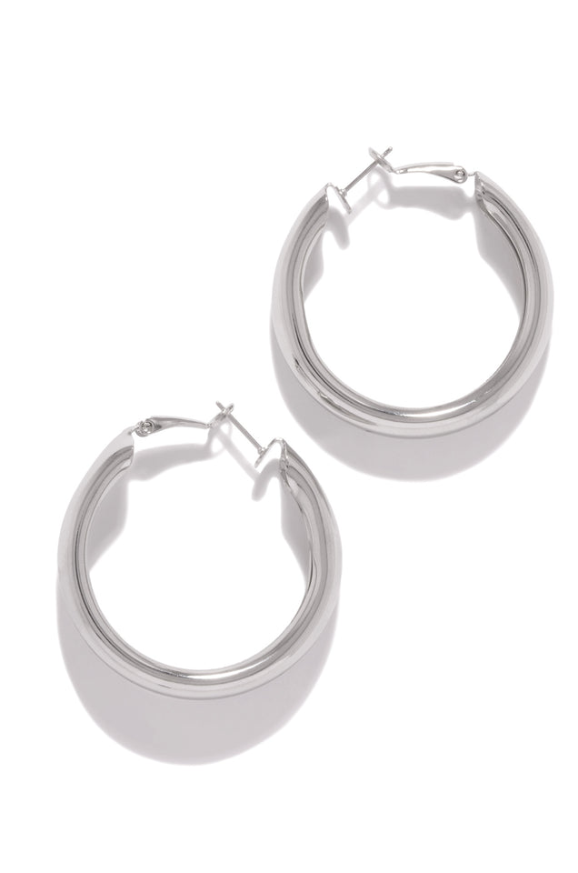 Load image into Gallery viewer, Silver-Tone Hoop Earring
