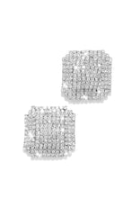 Load image into Gallery viewer, Large Square Embellished Push Back Earring
