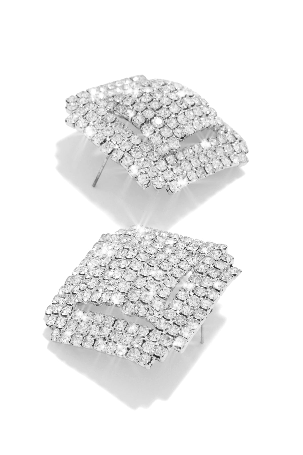 Square Statement Silver Earring