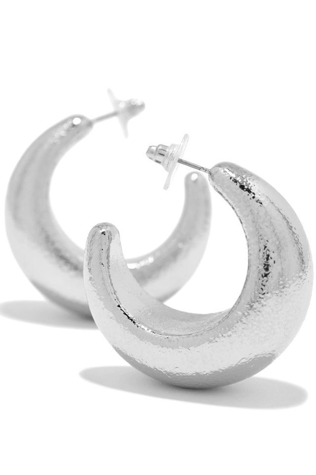 Load image into Gallery viewer, Silver-Tone Hoop Earring
