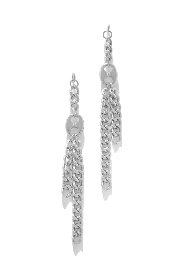 Load image into Gallery viewer, Silver Tone Dangle Earrings
