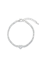 Load image into Gallery viewer, Silver-Tone Cubic Zirconia Bracelet
