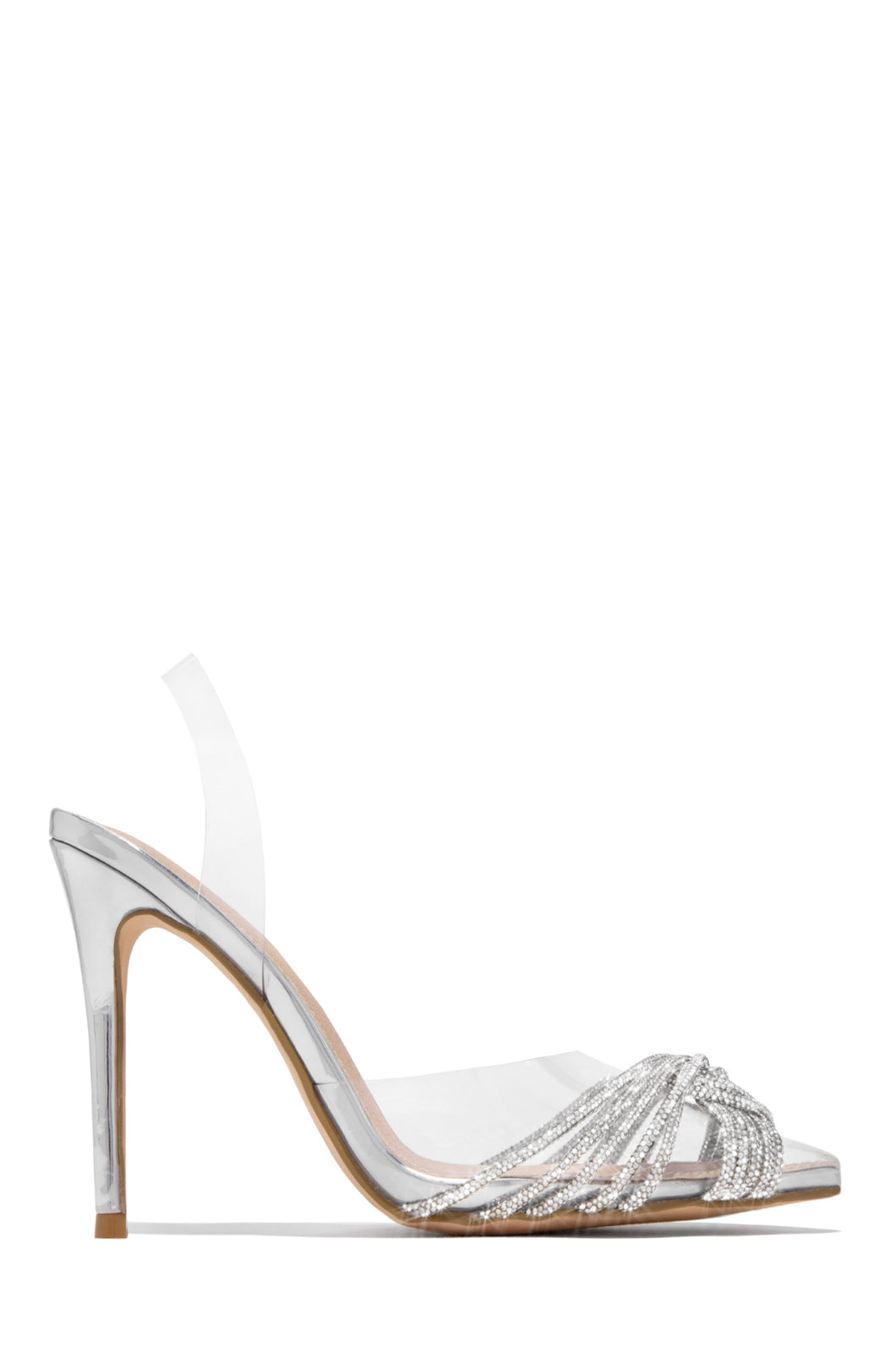 Anya Embellished Pointed Toe Pumps - Silver