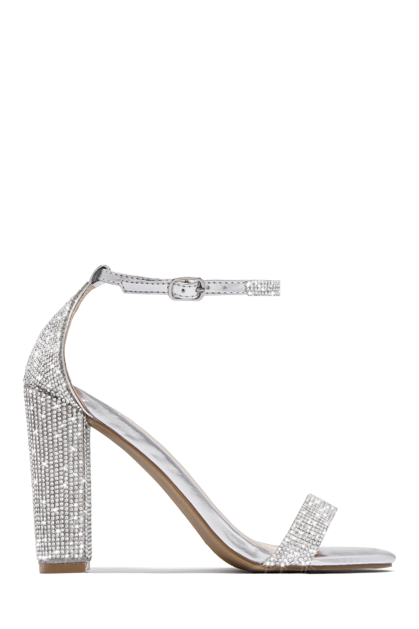 Miss Lola Rose Gold Embellished Block High Heels MISS LOLA