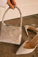 Load image into Gallery viewer, Silver Heel Accessorized With Silver Embellished Bag 
