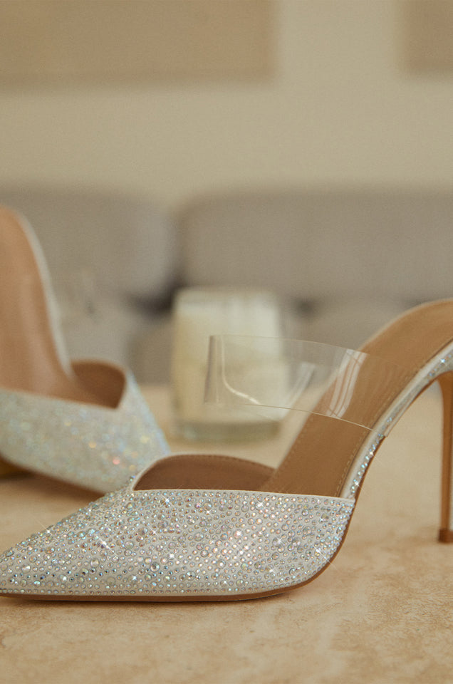 Load image into Gallery viewer, Silver Clear Strap Pumps 

