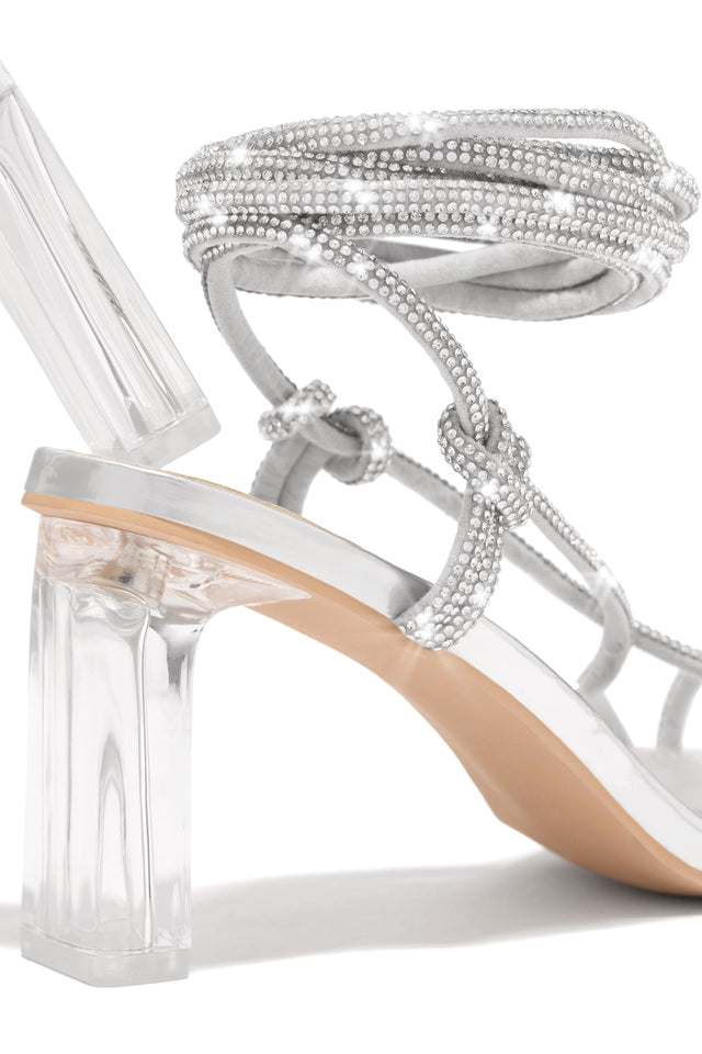 Load image into Gallery viewer, Silver Embellished Heels
