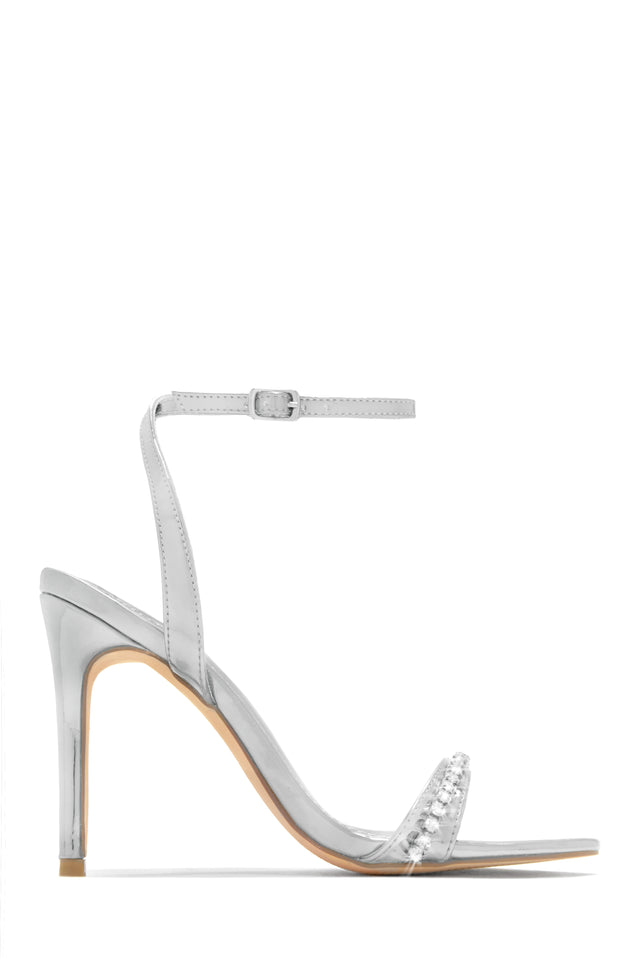 Load image into Gallery viewer, Silver Rhinestone High Heels
