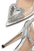 Load image into Gallery viewer, Silver-Tone Embellished Heel Pumps
