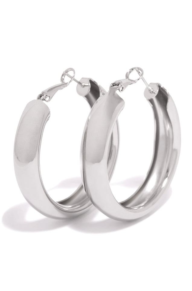 Load image into Gallery viewer, Silver-Tone Hoop Earring
