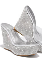 Load image into Gallery viewer, Silver-Tone Mule Wedges
