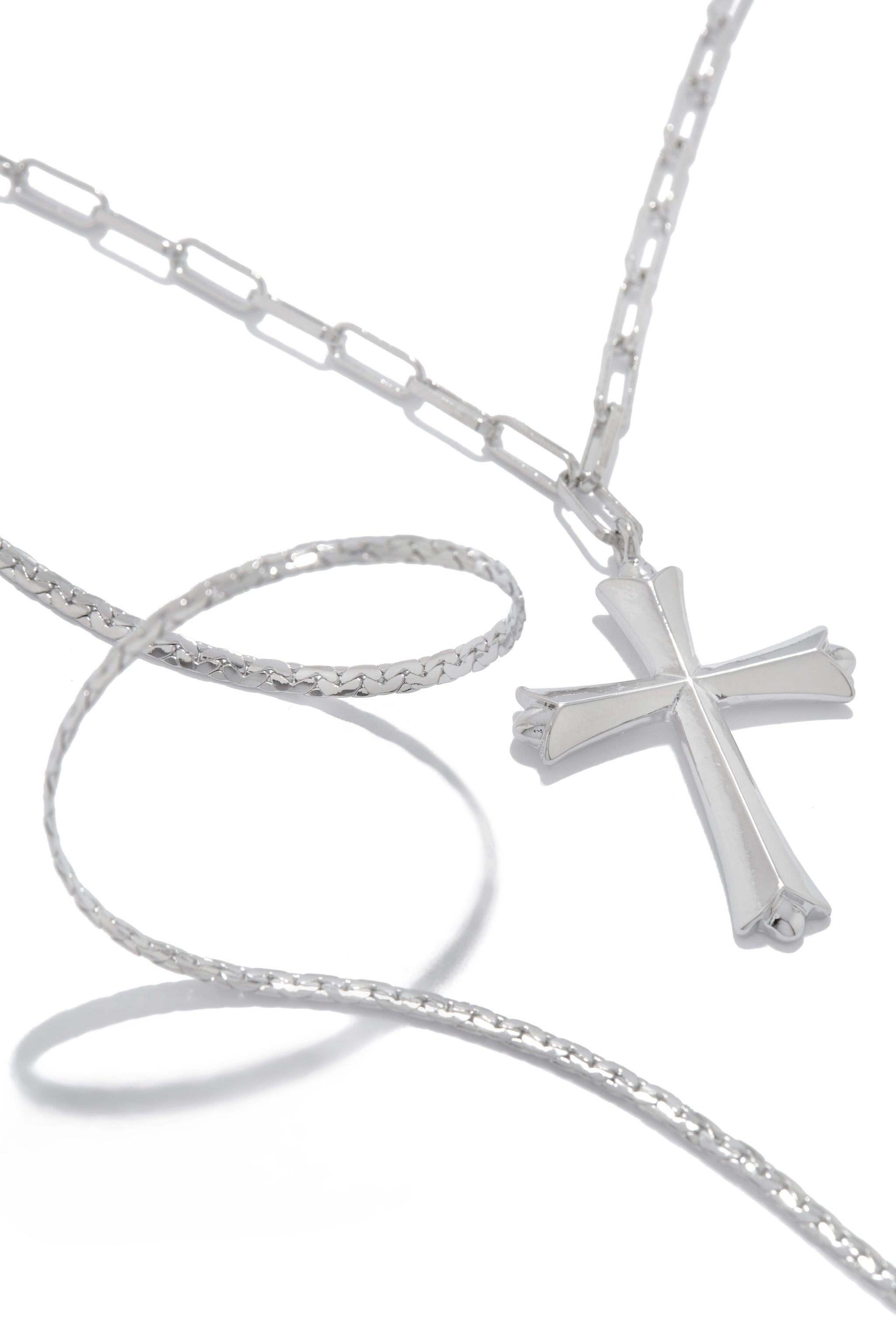 ◾️半額以下・ミズキSideCrossCharmDiamondNecklace All My Faith Silver | Necklace Set – MISS LOLA