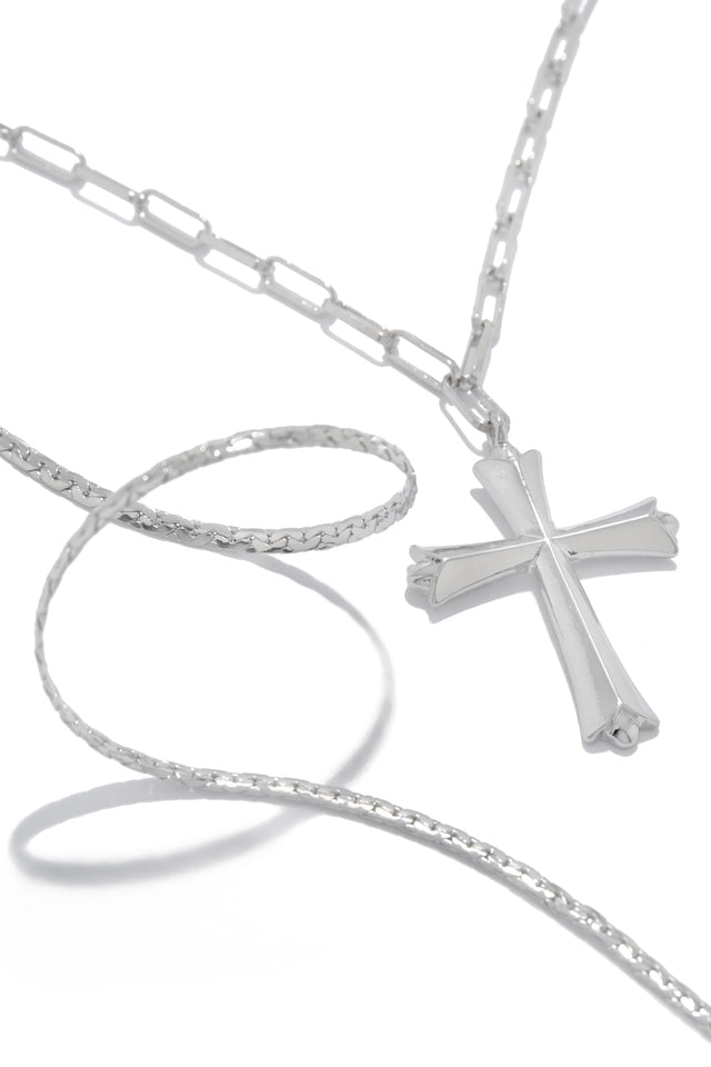 Load image into Gallery viewer, Layered Multi Chain Silver Neckalce
