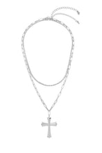 Load image into Gallery viewer, Silver Tone Cross Necklace
