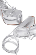 Load image into Gallery viewer, Silver Platform Heels
