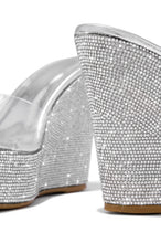 Load image into Gallery viewer, Silver-Tone Embellished Slip-On Wedges
