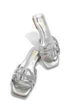 Load image into Gallery viewer, Silver-Tone Flat Slip On Sandals
