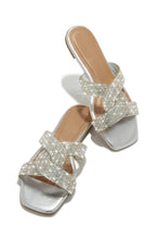 Load image into Gallery viewer, Silver-Tone Slip On Sandals
