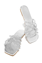 Load image into Gallery viewer, Silver Tone Embellished Sandals
