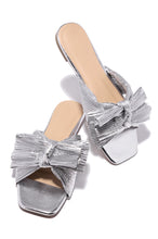 Load image into Gallery viewer, Stacey Bow Tie Slip On Sandals - Silver
