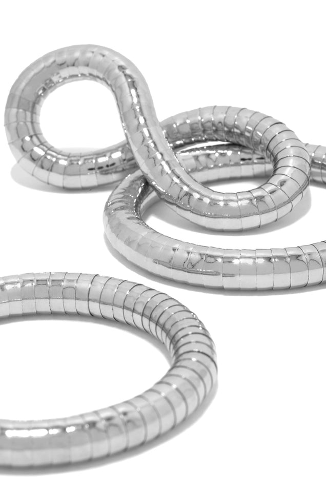 Load image into Gallery viewer, Silver Tone Bracelet Set With Adjustable Pull On Style 
