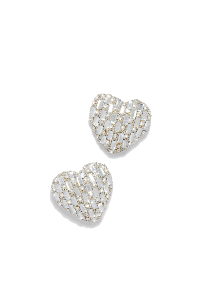 Load image into Gallery viewer, Silver-Tone Heart Earring
