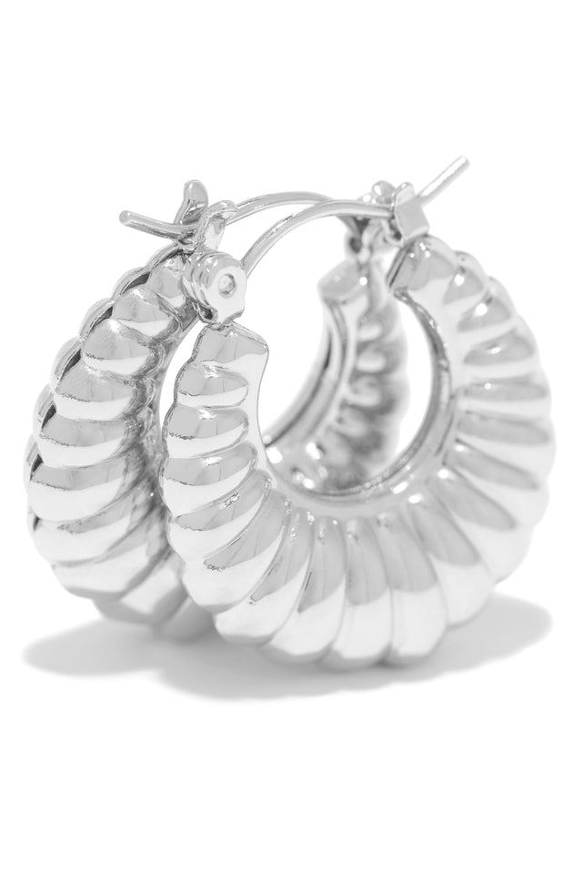 Load image into Gallery viewer, Silver Embossed Earrings 
