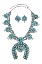Load image into Gallery viewer, Faux-Azurite Necklace and Earring Set

