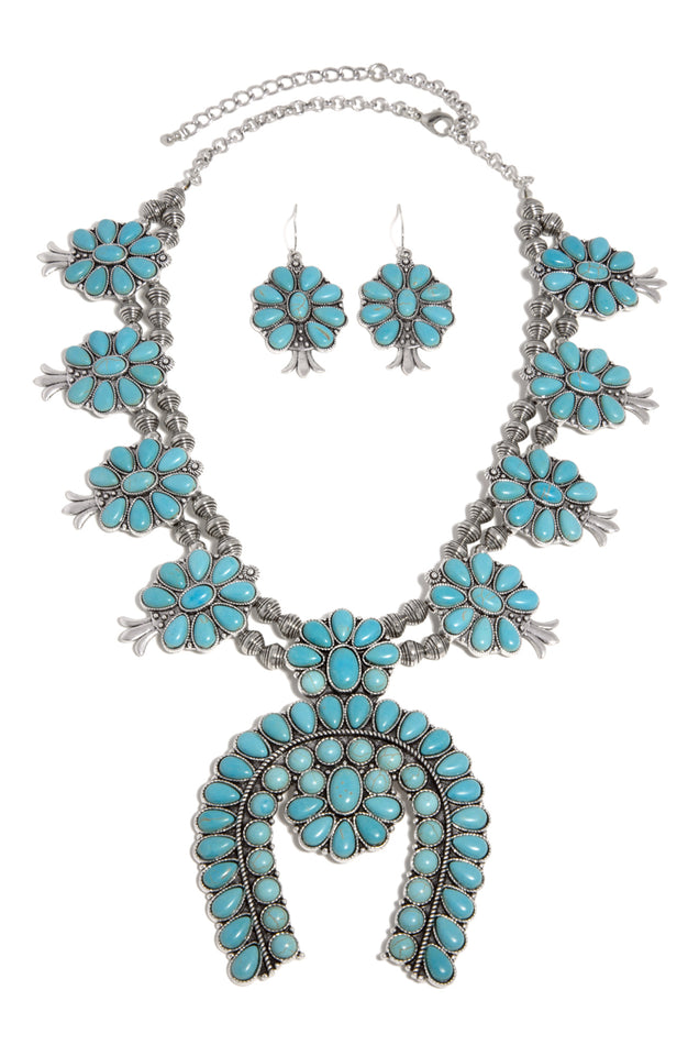 Load image into Gallery viewer, Faux-Azurite Necklace and Earring Set
