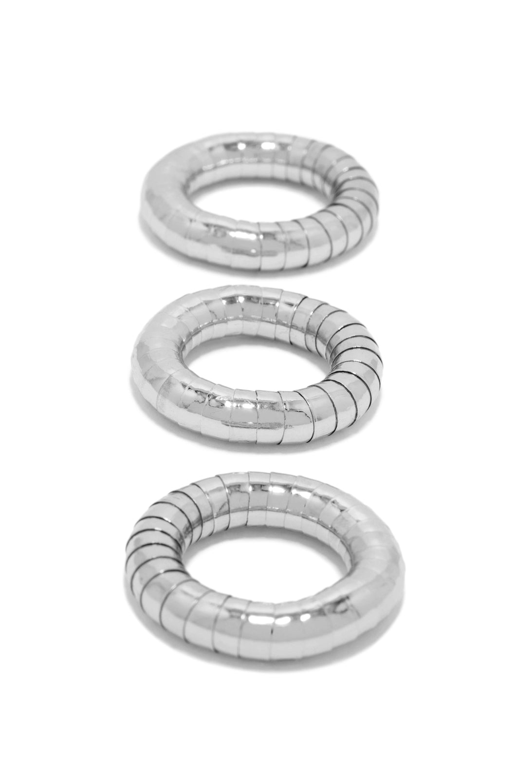 Silver Tone Ring Set