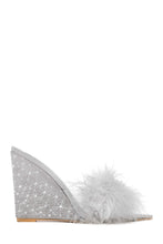 Load image into Gallery viewer, Silver Wedge Mules
