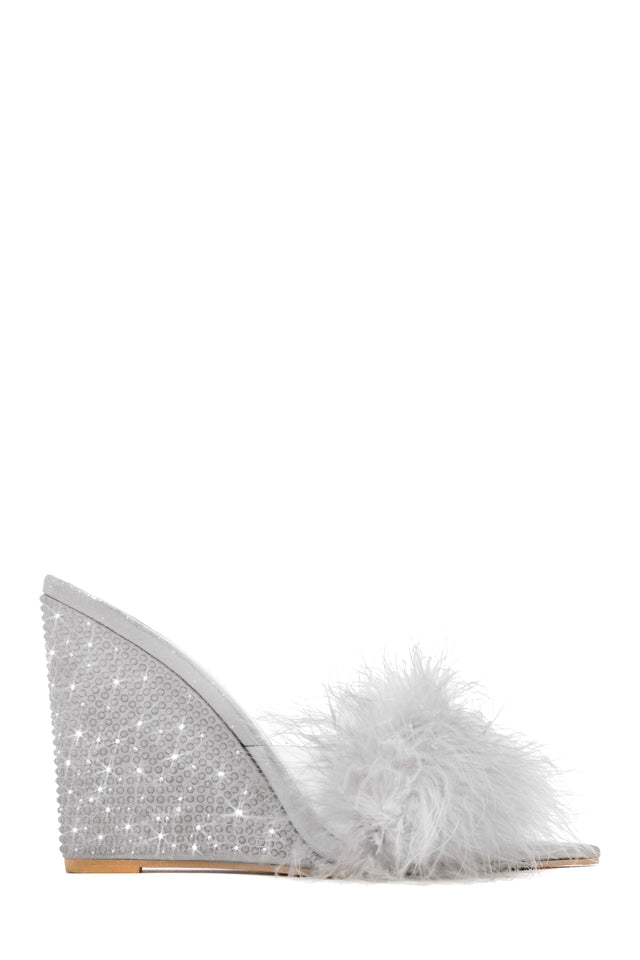 Load image into Gallery viewer, Silver Wedge Mules
