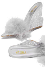 Load image into Gallery viewer, Silver-Tone Embellished Mules
