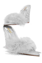 Load image into Gallery viewer, Silver Embellished Wedge Mules
