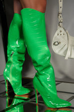 Load image into Gallery viewer, Green Embossed Croc Boots
