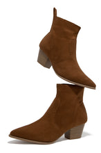 Load image into Gallery viewer, Tan Pointed Toe Ankle Boots
