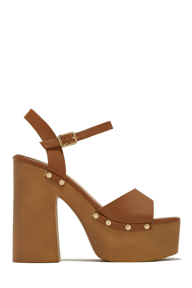 Load image into Gallery viewer, Tan Chunky Platform Heels
