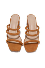 Load image into Gallery viewer, Nora Block Mid Heel Mules - Tan

