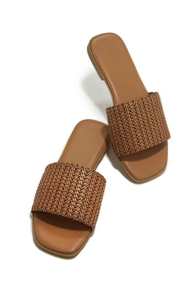 Load image into Gallery viewer, Tan Flat Slip On Sandals
