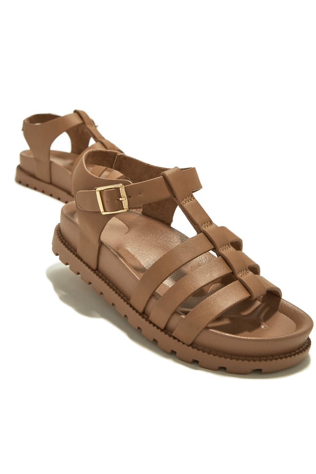 Load image into Gallery viewer, Vacay Ready Caged Sandals - Tan
