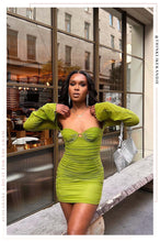 Load image into Gallery viewer, Alezia Long Sleeve Mini Dress - Green
