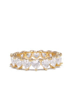 Load image into Gallery viewer, Gold-Tone Ring with Heart Shape Embellishments
