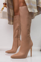 Load image into Gallery viewer, Tyrah Up To The Knee Heel Boots - Nude
