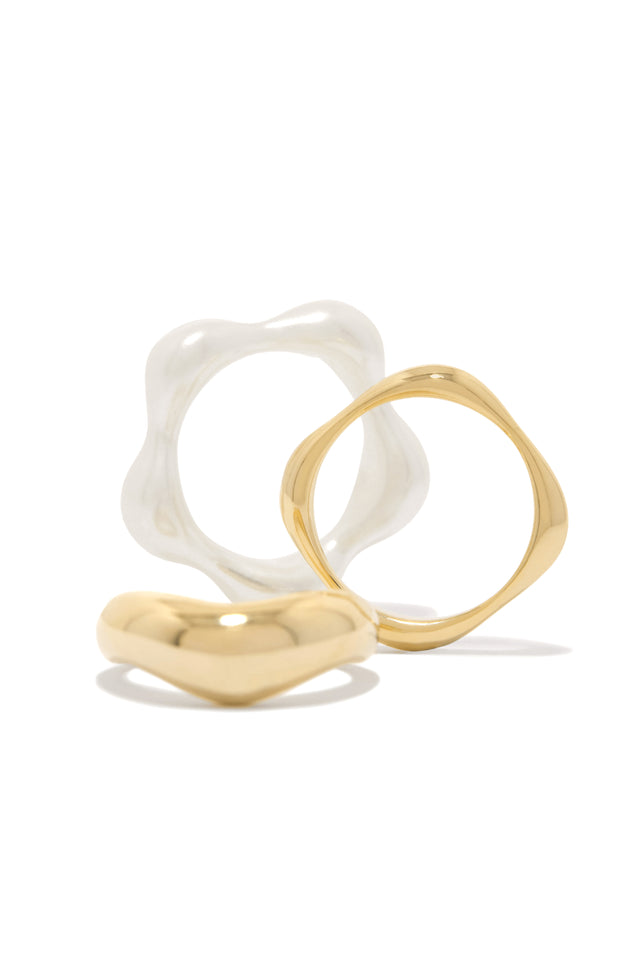 Load image into Gallery viewer, Gold Brass Dipped Ring Set 
